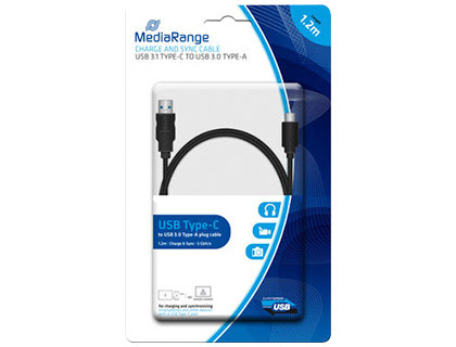 Cable USB 3.1 tipo C a USB 3.0 tipo A 1.2 m. negro